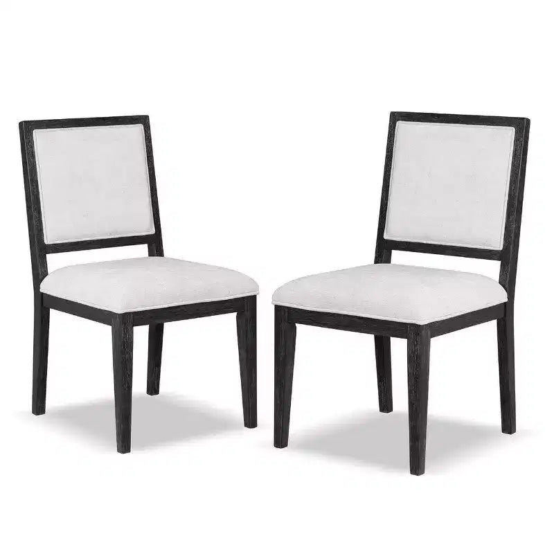 Royal Hampton Dining Side Chair Set of 2, Farmhouse Panel Design, Black Wood