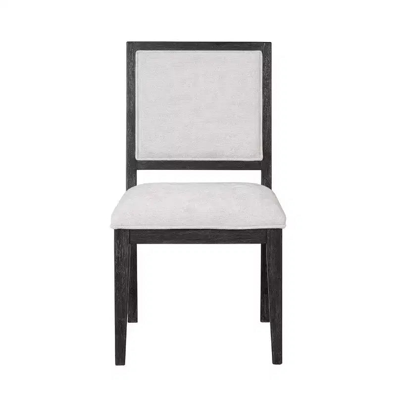 Royal Hampton Dining Side Chair Set of 2, Farmhouse Panel Design, Black Wood