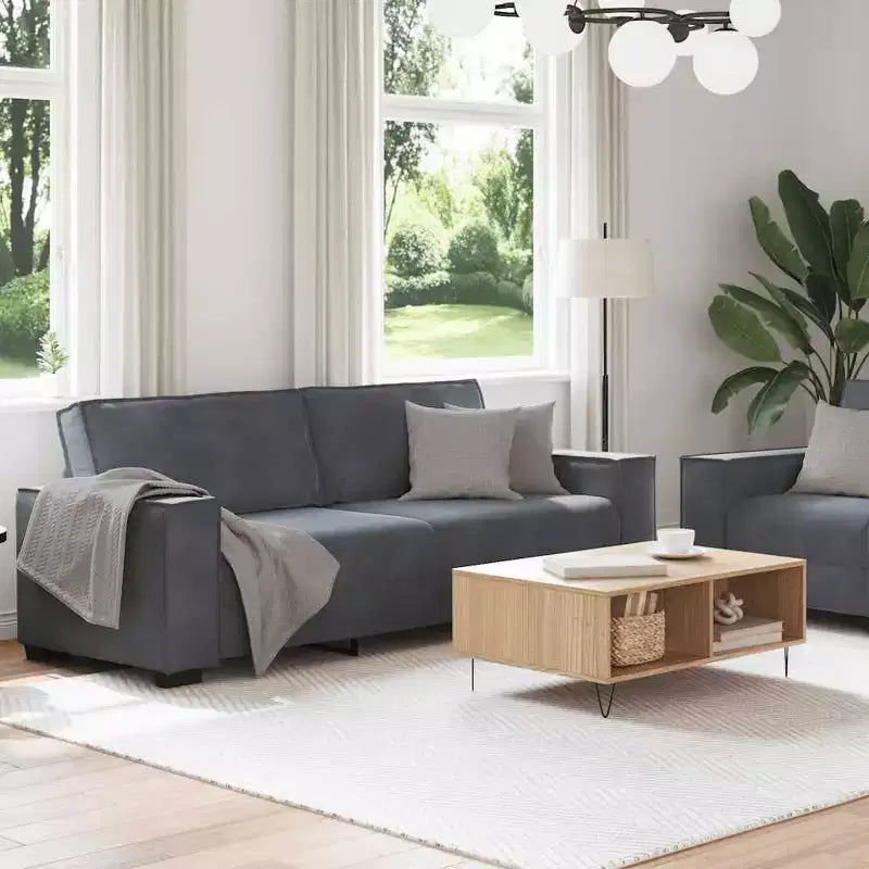 vidaXL 2 Piece Sofa Set with Cushions Black Velvet