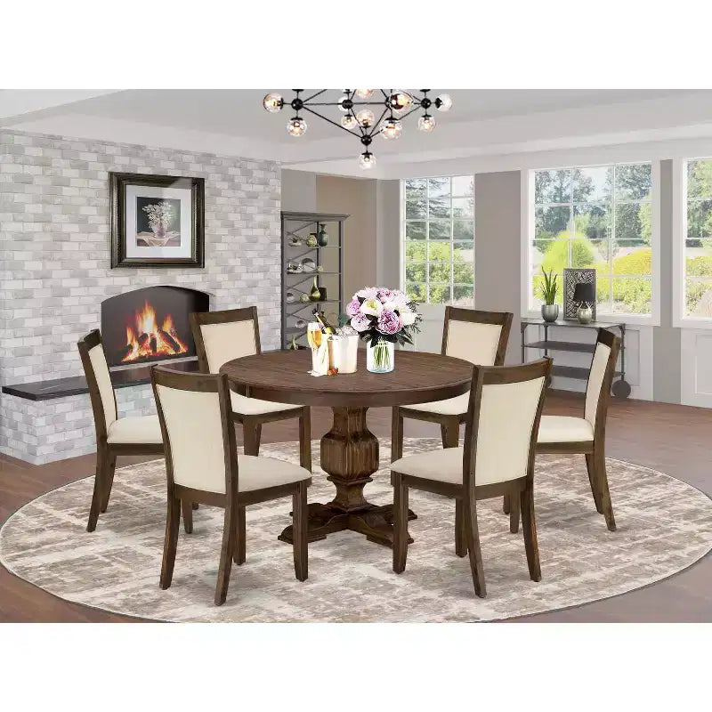 HomeStock 3-Piece Sand Blasted Black Finish Solid Wood Top Dining Table with 2-Chairs