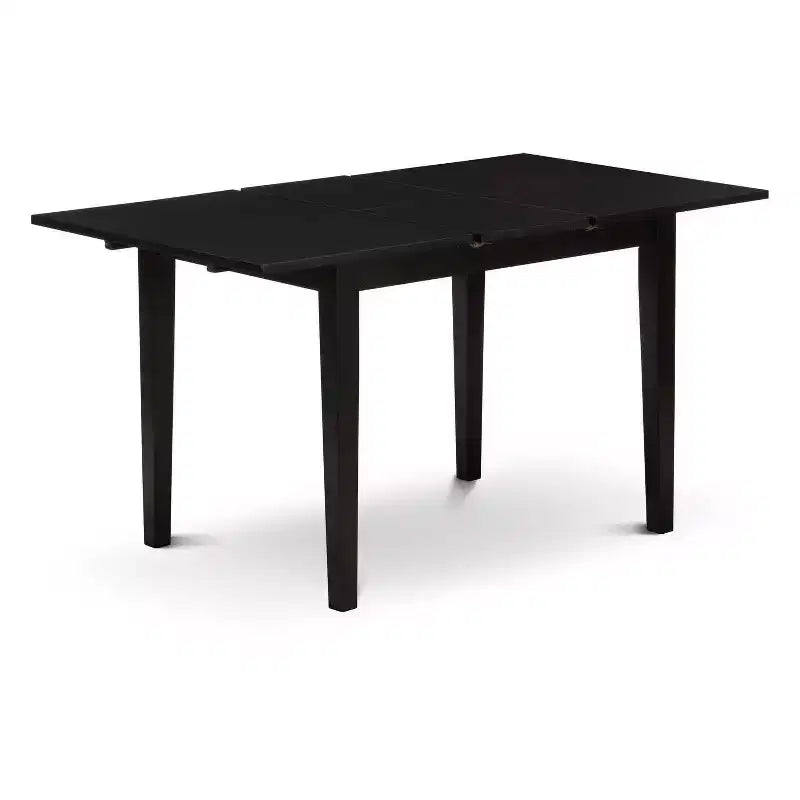 5-Piece Black Finish Solid Wood Top Rectangular Dining Room Set (Seats-4)