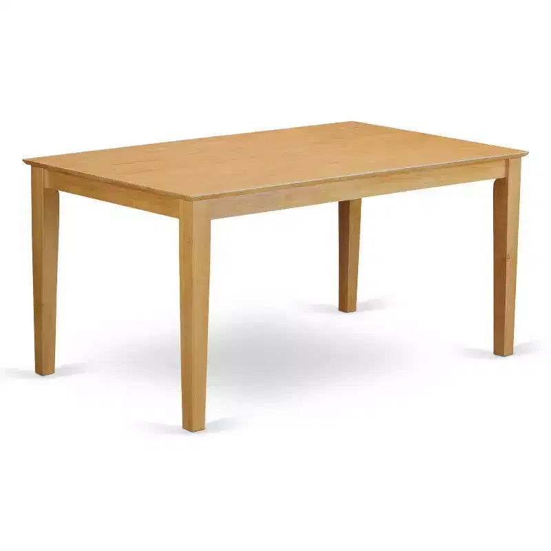 HomeStock 7-Pc Natural Oak Finish Solid Wood Top Dining Table with 6 Parson Chairs