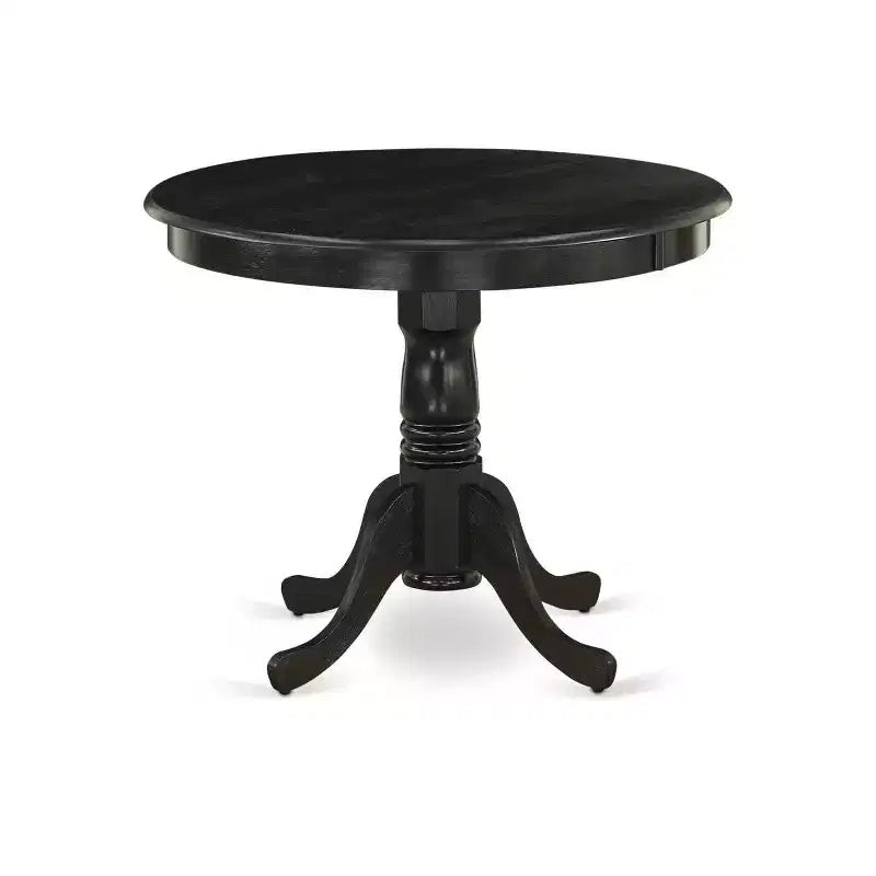 3-Piece Black Finish Solid Wood Top - Dining Room Set - Seats 4