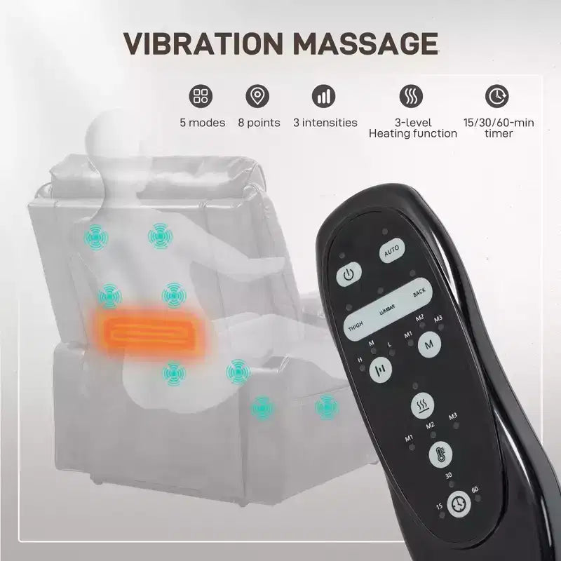 Power Lift Chair for Elderly, Faux Leather Recliner Sofa with Vibration Massage and Heat, Remote, Side Pockets