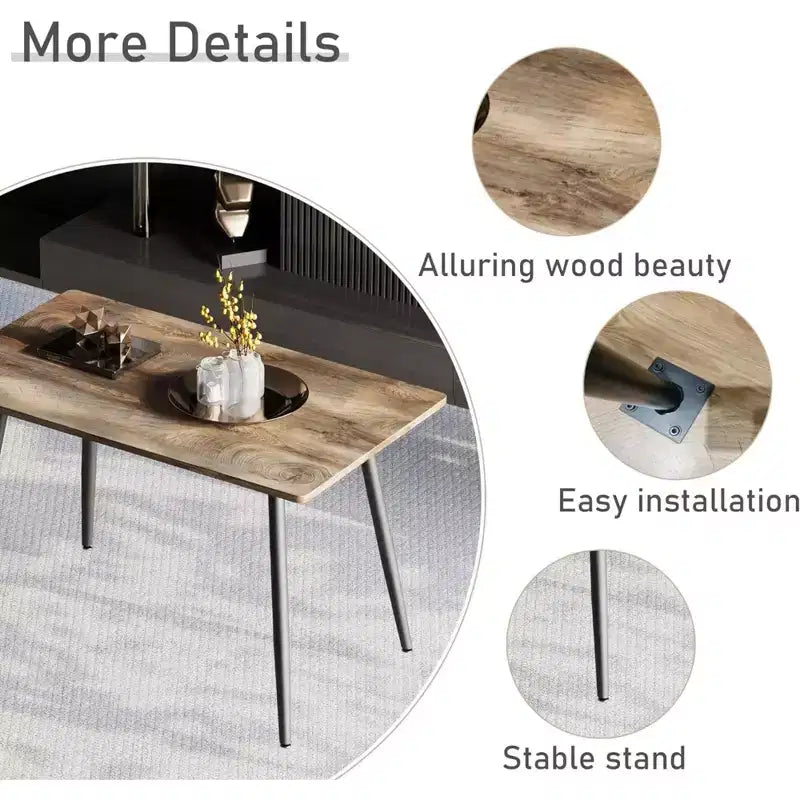 GDFStudio Freya Modern Wooden Dining Table