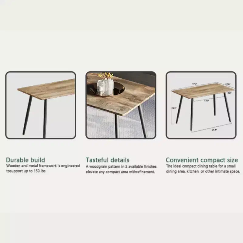 GDFStudio Freya Modern Wooden Dining Table