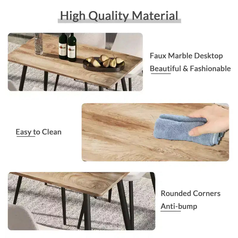 GDFStudio Freya Modern Wooden Dining Table