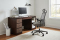 HOMLUX 39 Computer Desk Study Writing Desk with 3 Storage Bins & Open Shelves