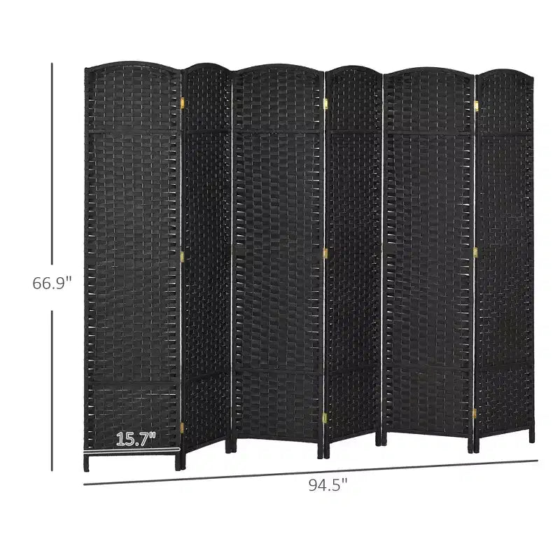 Folding Room Divider Screen 6 Panel 5.6 ' Tall Privacy Screen Freestanding Room Partition for Home Office
