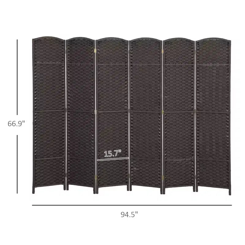 Folding Room Divider Screen 6 Panel 5.6 ' Tall Privacy Screen Freestanding Room Partition for Home Office