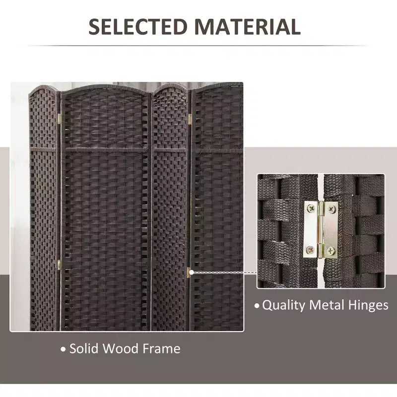 Folding Room Divider Screen 6 Panel 5.6 ' Tall Privacy Screen Freestanding Room Partition for Home Office