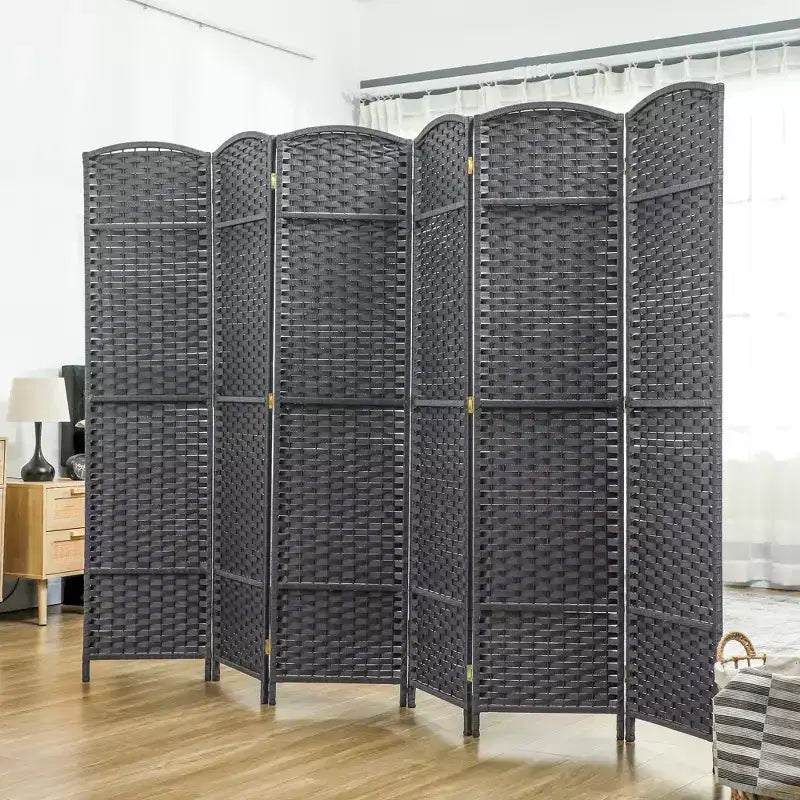 Folding Room Divider Screen 6 Panel 5.6 ' Tall Privacy Screen Freestanding Room Partition for Home Office