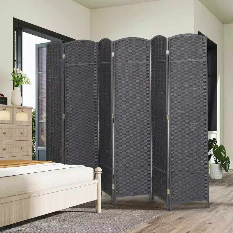 Folding Room Divider Screen 6 Panel 5.6 ' Tall Privacy Screen Freestanding Room Partition for Home Office