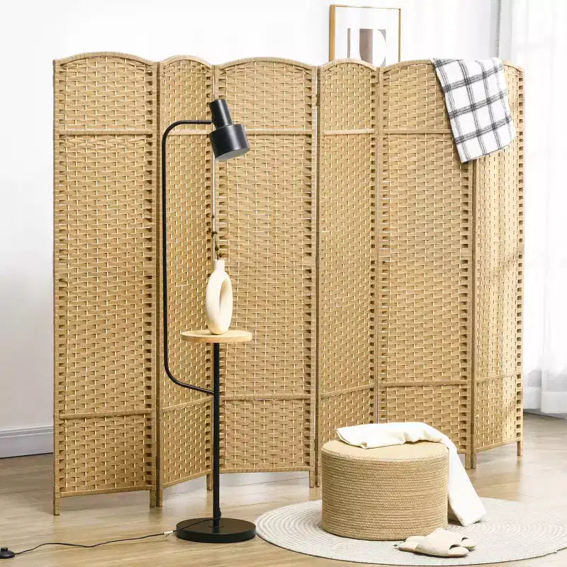 Folding Room Divider Screen 6 Panel 5.6 ' Tall Privacy Screen Freestanding Room Partition for Home Office