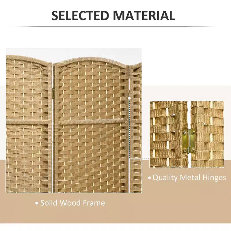 Folding Room Divider Screen 6 Panel 5.6 ' Tall Privacy Screen Freestanding Room Partition for Home Office
