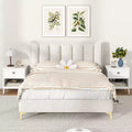 2-Piece 2-Tier MDF End Table Set with Drawer & Open Shelf, White, Bedroom Nightstand
