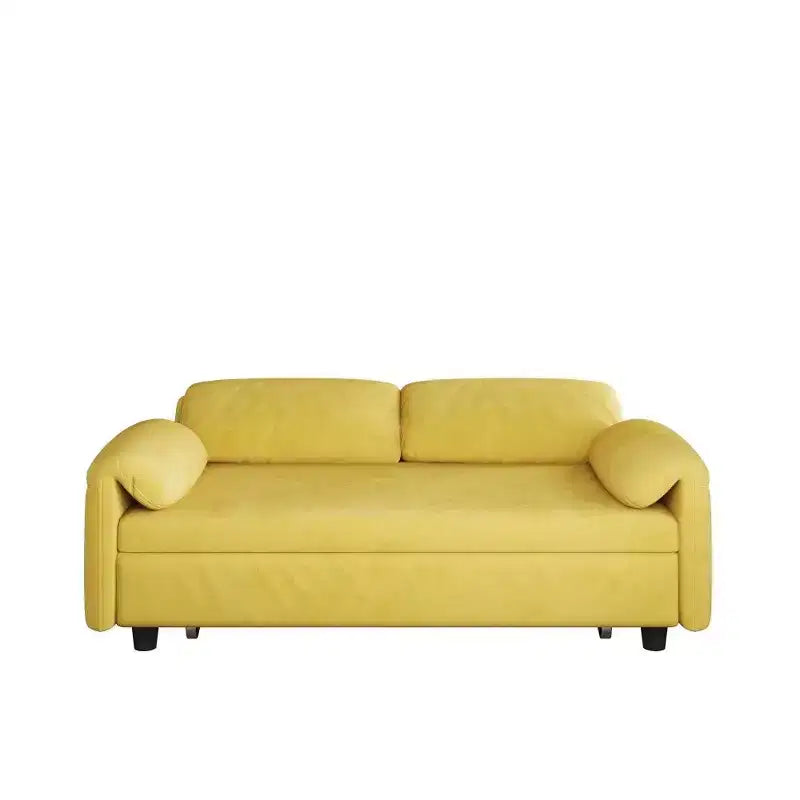 54" Convertible Velvet Sofa Bed with Storage Pockets, 2-in-1 Loveseat for Small Spaces
