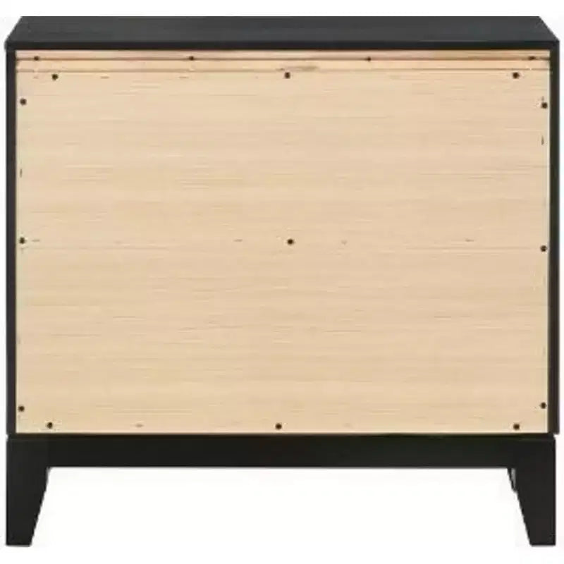 Royal Hampton Nightstand with 2 Drawers and Shimmery Details, Black