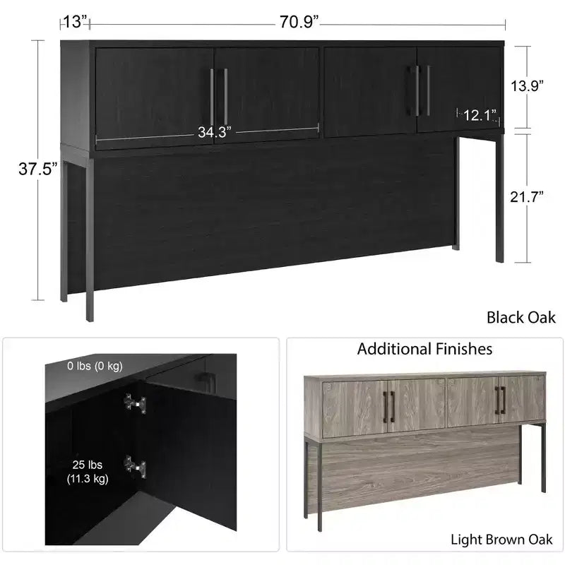 Upholstered King Bed Frame with Tufted Wingback Headboard & USB Charging Ports, Gray
