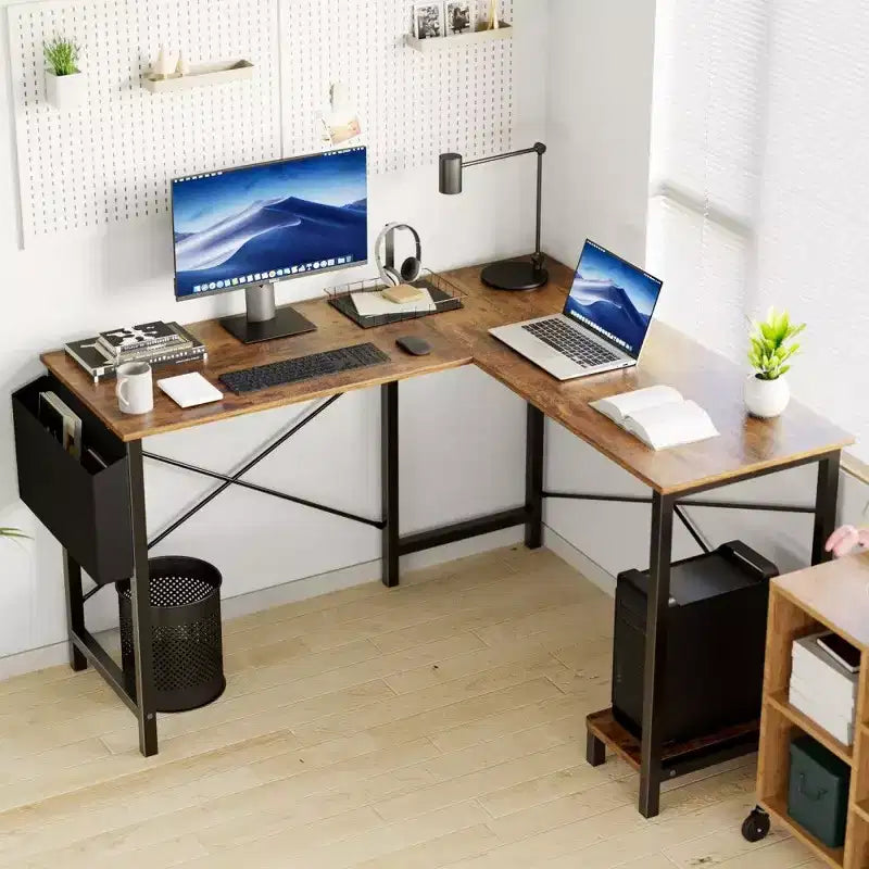 TUYOHW L Shaped Computer Desk for Gaming and Office,50''Corner Gaming Desk with CPU Stand & Side Pocket,Home Office Workstation