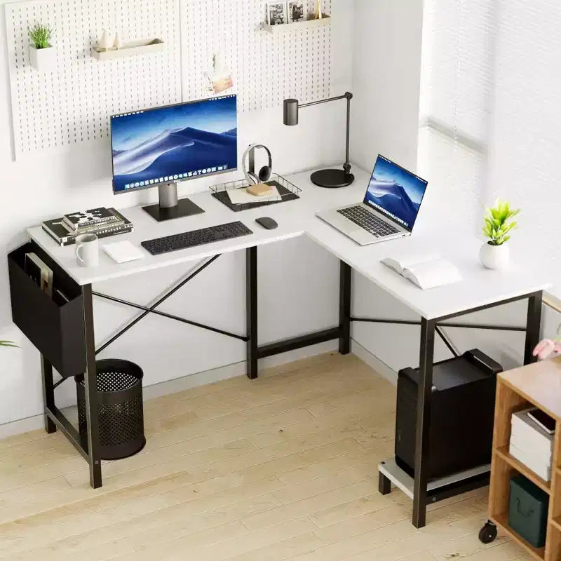 TUYOHW L Shaped Computer Desk for Gaming and Office,50''Corner Gaming Desk with CPU Stand & Side Pocket,Home Office Workstation