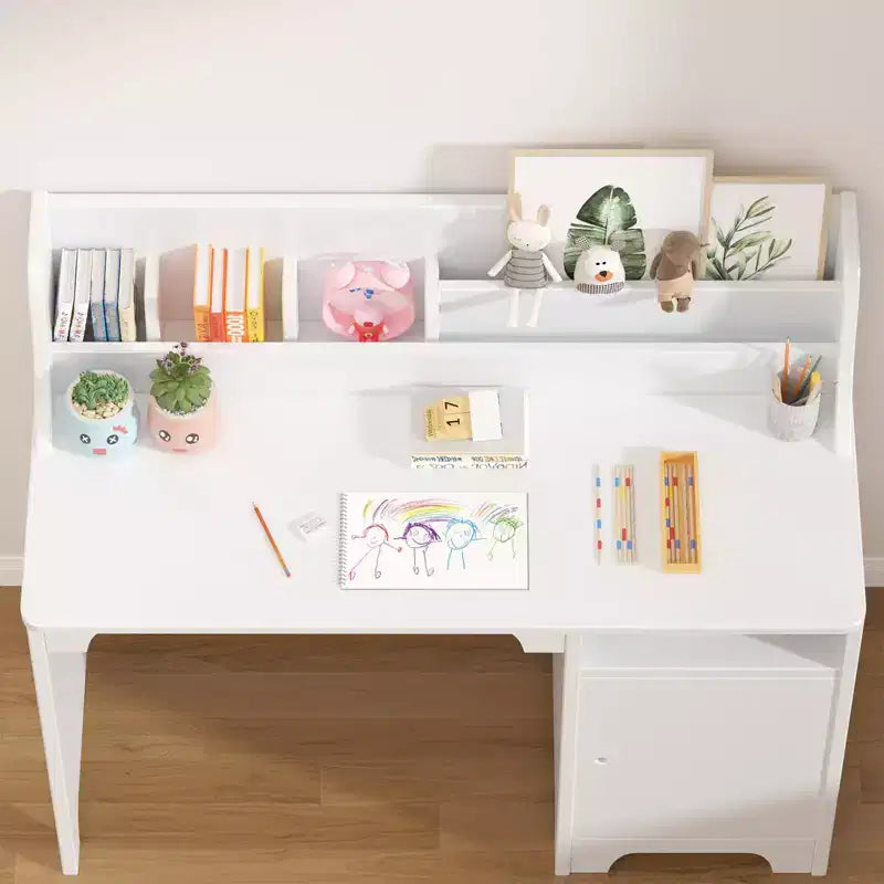 Wooden Study Writing Table with Chair and Cabinet for Children