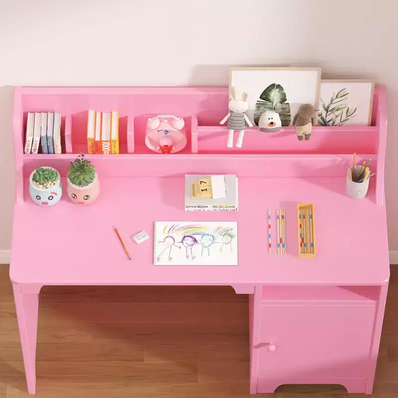 Wooden Study Writing Table with Chair and Cabinet for Children