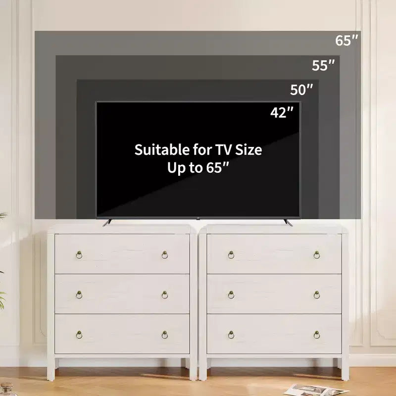 WhiteDrawer Dresser - Wooden Chest of Drawers for Bedroom/Living Room (Closet Storage Organizer, Modern Design)