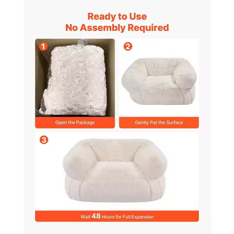 VEVOR Bean Bag Chair, BeanBag Sofa Chair with Armrests for Adults, Fluffy Plush & High-Density Foam Filling Adult Bean Bag with Zapper, Beige