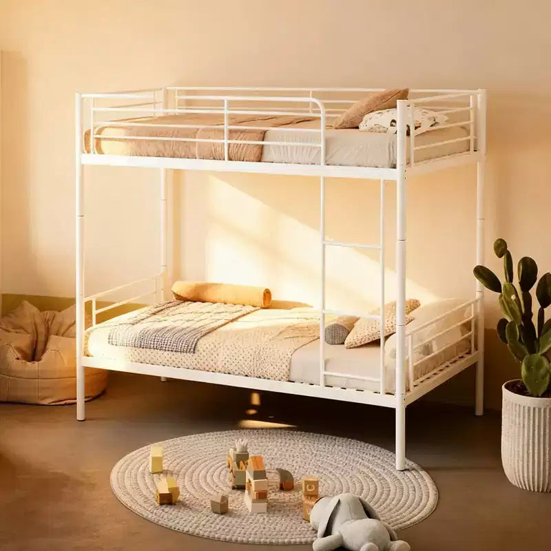 Okak Twin Size Heavy Duty Metal Bunk Bed with Ladders & High Guardrail,Contemporary Bed Frame for Bedroom,Apartments
