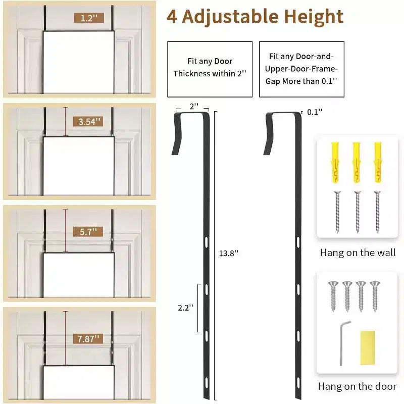 Door Mirror, Over The Door Full Length Mirror, 48x14 Hanging Mirror for Bedroom, Living Room, Entryway, Dorm, Black