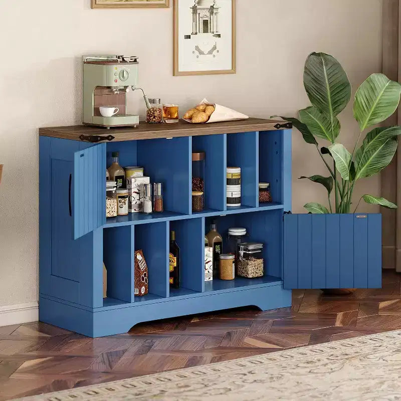COZONY 39 Vinyl Record Storage Cabinet, Farmhouse Wood Turntable Stand with 2 Barn Doors, Large Record Player Table for Living Room Bedroom