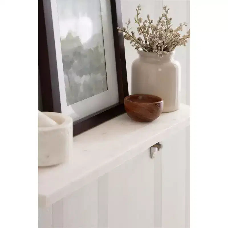 Kate and Laurel Hatley Marble Wall Shelf, White and Gold, 20