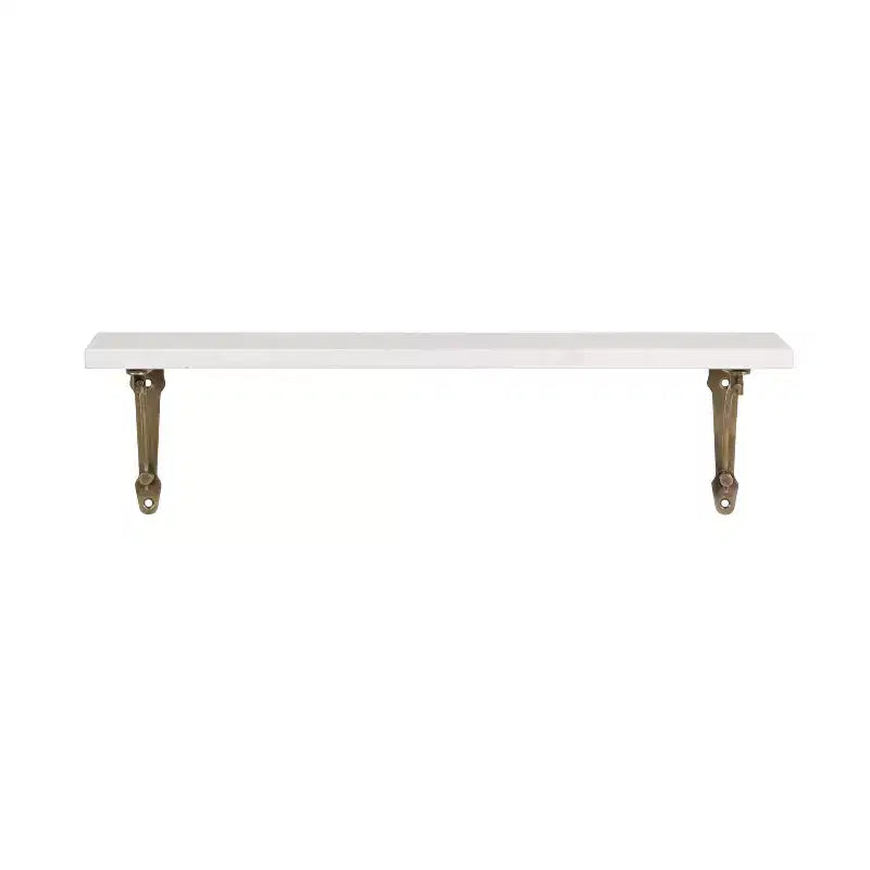 Kate and Laurel Hatley Marble Wall Shelf, White and Gold, 20