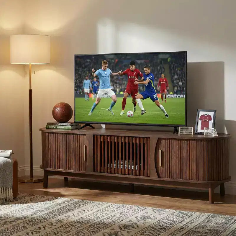JVNOXKModern Farmhouse TV Stand for 75 TVs, Wood Entertainment Center with Storage Cabinet, TV Console Table for Living Room