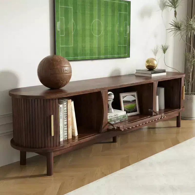 JVNOXKModern Farmhouse TV Stand for 75 TVs, Wood Entertainment Center with Storage Cabinet, TV Console Table for Living Room